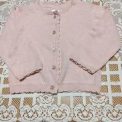 H,Mピンク ニット カーディガン ベビー服