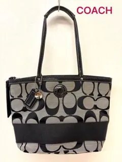 COACH シグネチャーストライプ トートバッグ
