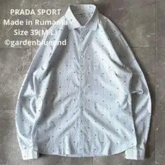 PRADA SPORT 飛行機ドット柄 ストライプシャツ サイズM L ホワイトのサムネイル