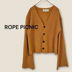 【美品】ROPE PICNIC Vネックカーディガン　マスタードイエロー　L