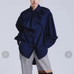 DOUBLE STANDARD CLOTHING ネイビーリボンシャツのサムネイル