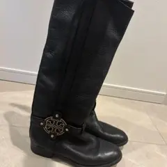 tory burchブラックレザー ロングブーツ 7M