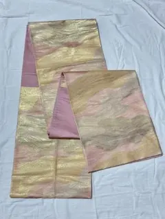 【値下げ中】袋帯 波模様 金糸 正絹