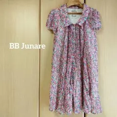 べべジュアール ふんわり 花柄 シフォン ワンピース チュニック 古着