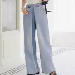 kastane デニムタックワイドパンツ