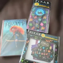 【新品未開封品】ピクサーHappyくじ　ポストカード&ステッカー&ラバーチャーム