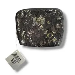 未使用 ANNA SUI ティッシュポーチ 蝶モチーフ レース 花柄 黒 小物のサムネイル