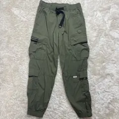 【未使用級】A BATHING APE カーゴパンツ　ワーク　ロゴ　カーキのサムネイル