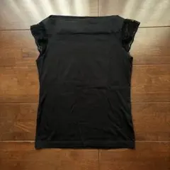 DKNY ダナキャラン　ブラック　レース　カットソー　トップス　Tシャツ　S 黒のサムネイル