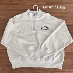 GAP ハーフジップ スウェット M ライトグレー