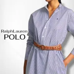 POLO ポロ ラルフローレン バンドカラーシャツワンピース オーバー ゆったり
