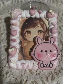 うさぎ×マカロンのスイーツデコ ピンク ホイップデコ クレイデコ