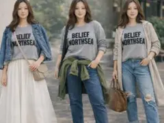 【BLUE STRIVE(ブルーストライプ)】グレーロゴ入りスウェットトップス