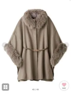 SNIDEL ファー付きミドルケープコート