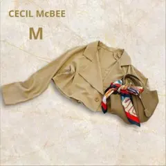 セシルマクビー ショート丈 テーラードジャケット ベージュ M