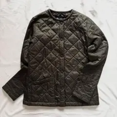 ラベンハム キルティングジャケット ノーカラー　カーキ　レディース　36