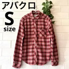 アバクロンビーアンドフィッチ　チェックシャツ　オレンジ　シャツ　トップス　S