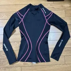 ZAMST 黒/ピンク 長袖スポーツトップス　コンプレッションインナー　ザムスト