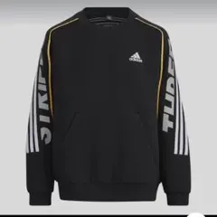 adidas 黒トレーナー ストライプデザイン　160㎝