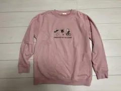 ピンク クルーネック トレーナー