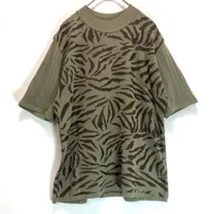 CADORNA サマーニット(L) ゼブラ柄 上品　日本製