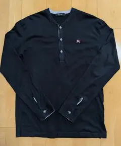 メンズL★BURBERRY BLACK LABELへンリーネック トップスのサムネイル