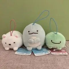 すみっコぐらしゴムひも付きマスコット　３個セットタグ付