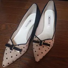 DIANA ドット柄ポインテッドトゥパンプス