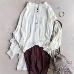 極美品▲Chaosカオス//とろみ長袖ブラウス▲オフホワイト ゆったりのサムネイル