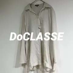 ドゥクラッセ リネン100% シャツ シアー ゆったり ベージュ 春夏 長袖