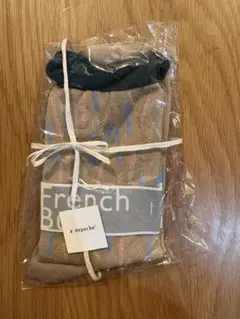 a.depeche' デザインソックス ベージュ/青/ピンク