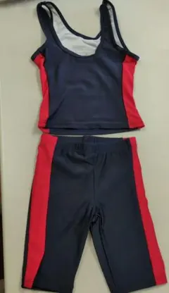 新品　未使用　ネイビー/レッド 水着セット 110センチ