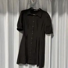 SLY ブラック 半袖シャツワンピース