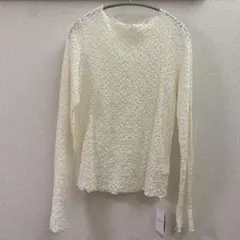 IENA リーフレース ボトルネックプルオーバー F オフホワイト