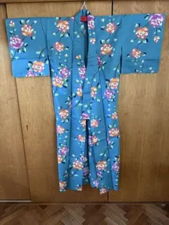 ✧︎最高級【綿絽浴衣】菊花雪輪の白生成地古典花柄浴衣✧未使用 洗濯