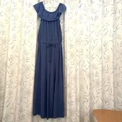Newlyme オフショルダー オールインワン ロング ブルー　ワンピースのサムネイル