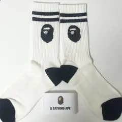 A BATHING APE アベイシングエイプ APE HEAD 靴下 ホワイト