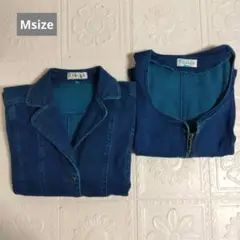 ジャケット&ベスト Mサイズ デニム ハートのポケット　古着
