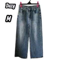 Dazyビーズ付きブルーワイドレッグデニム M ワイドレッグデニム