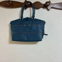 ✨ぱんだ☆★様✨専用バルコス　青 レザー ハンドバッグ 取り外し可能ストラップ付