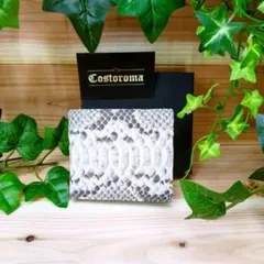 未使用品　ミニ財布　蛇柄　かぶせ財布 ダイヤモンド　パイソン　二つ折り財布　蛇