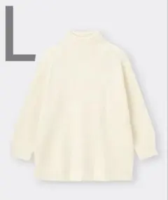 GUパフィータッチオーバーサイズハイネックセーター白L