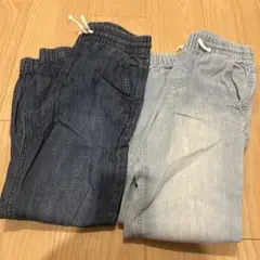 H&M色落ち加工デニム135cmダークブルー・ライトブルーセット