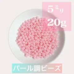【ビーズパーツ】5mmパール調ビーズ（薄ピンク）20g 約300コ以上