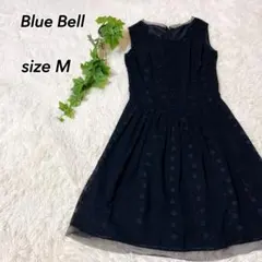 BlueBell サイズM 水玉 ブラック ノースリーブ ワンピース