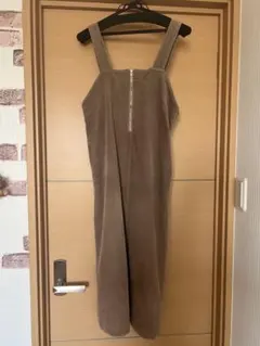 レディース　ブラウン コーデュロイ サロペット