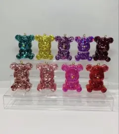 レジンキーホルダー くま型 ハンドメイド チャーム オーダーメイド