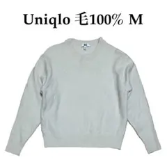 [Uniqlo] ユニクロ ウール100% 毛 セーター オッフホワイト S/M