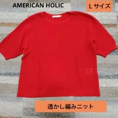 AMERICAN HOLIC レッドメッシュニット Lサイズ