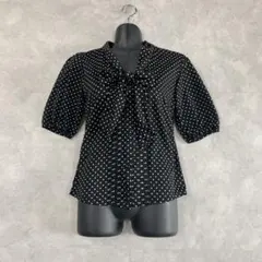 美品 INED ボウタイ ドット柄ブラウス レディースMのサムネイル